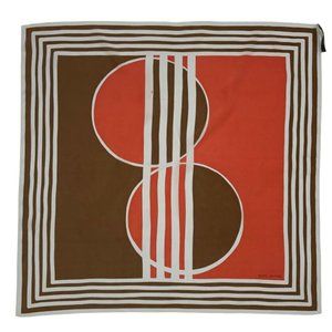 MARC JACOBS Brown Geometric Silk Scarf ITALY 27"/ 26" GC